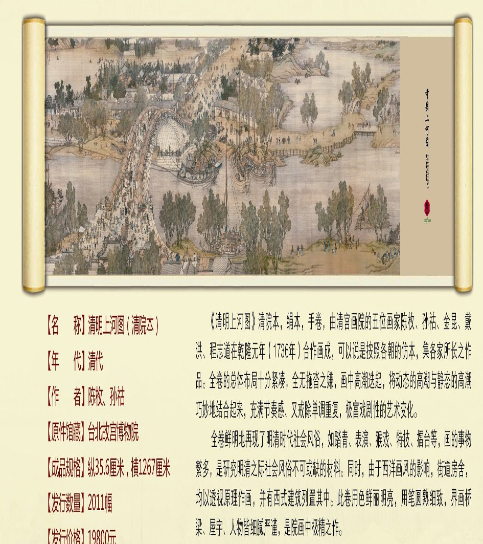 中國傳世國寶書畫精品—清明上河圖（清院本）